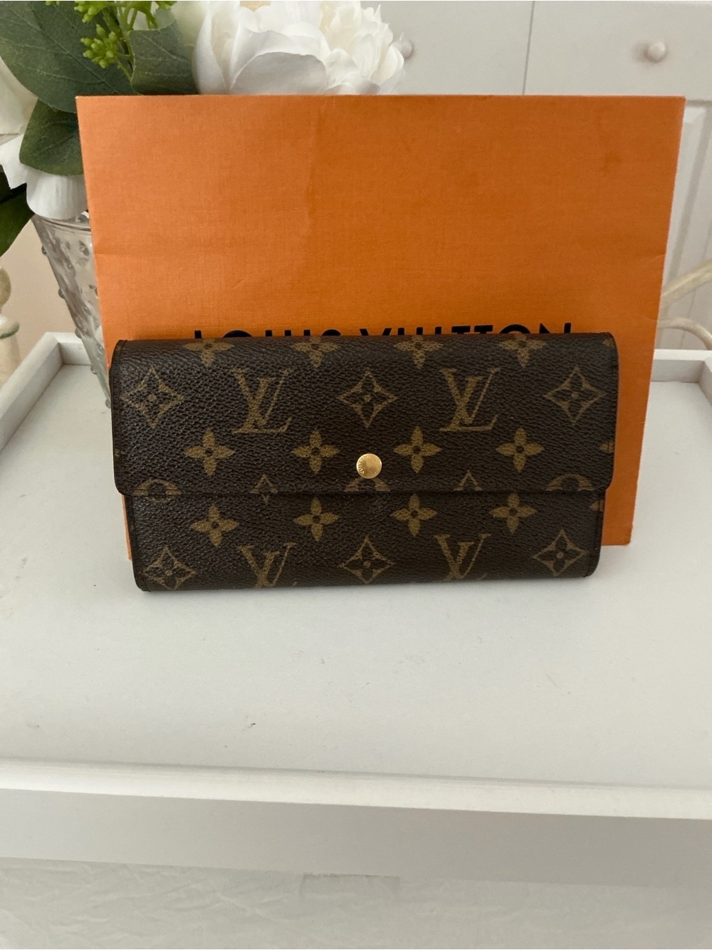 LOUIS VUITTON AUTHENTIC Monogram Clutch Wallet with Box, - Picture 2 of 10